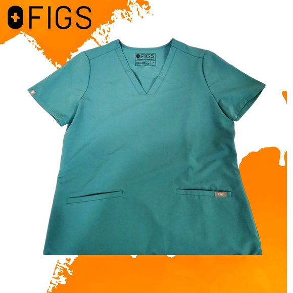 Figs Tops - Women's  FIGS Casma Three-Pocket Scrub Top | Color Cactus | Size S